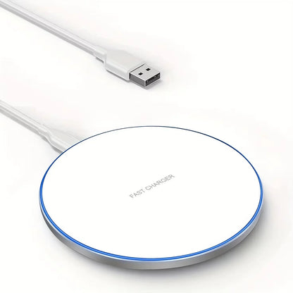 Mini LED Wireless Charger Pad For iPhone 16 15 14 13 12 8 X Pro Max Samsung Xiaomi Induction Fast Charging Dock Station